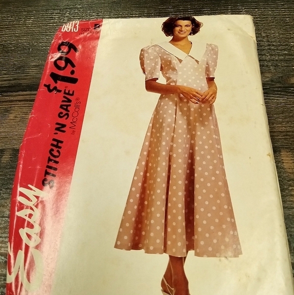 Vintage Stitch 'n Sew Sewing Pattern 6913 Women's Dress Size 14-20 Uncut - Picture 1 of 2